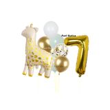 Parti Station Safari Zürafa 7 Yaş Doğum Günü Balon Set PSZURFA