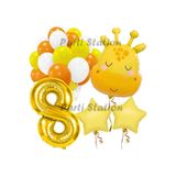 Parti Station Safari Zürafa 8 Yaş Doğum Günü Balon Set PSZURAFA
