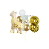 Parti Station Safari Zürafa 8 Yaş Doğum Günü Balon Set PSZURFA