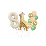 Parti Station Safari Zürafa 8 Yaş Doğum Günü Yıldızlı Balon Set PSZURAFA2BS