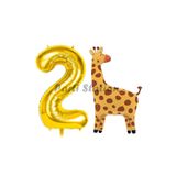Parti Station Safari Zürafa Gold 2 Yaş Doğum Günü Balon Set PSZÜRAFABSG