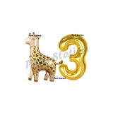Parti Station Safari Zürafa Gold 3 Yaş Doğum Günü Balon Set PSZÜRO-3