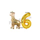 Parti Station Safari Zürafa Gold 6 Yaş Doğum Günü Balon Set PSZÜRO-3