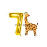 Parti Station Safari Zürafa Gold 7 Yaş Doğum Günü Balon Set PSZÜRAFABSG