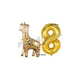 Parti Station Safari Zürafa Gold 8 Yaş Doğum Günü Balon Set PSZÜRO-3