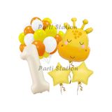 Parti Station Safari Zürafa Konsept 1 Yaş Doğum Günü Balon Set PSZURAFAX
