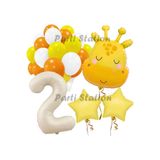 Parti Station Safari Zürafa Konsept 2 Yaş Doğum Günü Balon Set PSZURAFAX