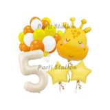 Parti Station Safari Zürafa Konsept 5 Yaş Doğum Günü Balon Set PSZURAFAX