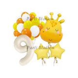 Parti Station Safari Zürafa Konsept 9 Yaş Doğum Günü Balon Set PSZURAFAX