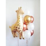 Parti Station Safari Zürafa Konsept Balon Set Sevimli Zürafa Balon Buketi Doğum Günü Balon Set