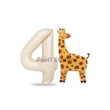 Parti Station Safari Zürafa Krem 4 Yaş Doğum Günü Balon Set PSZÜRAFABSK