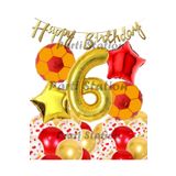 Parti Station Sarı Kırmızı Balon Set Sarı Kırmızı 6 Yaş Balon Set Futbol Balon Set Doğum Günü Balon Set