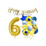 Parti Station Sarı Lacivert Futbol 6 Yaş Balon Set PSFENERSET