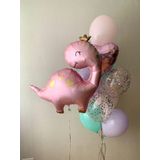 Parti Station Sevimli Dinozor Konsept Pembe Dinozor Balon Set Pink Dinosaur Balloon Doğum Günü Balon Buketi