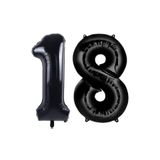 Parti Station Siyah Folyo Rakam 18 Yaş Balon 80cm PSSİYAH