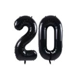 Parti Station Siyah Folyo Rakam 20 Yaş Balon 80cm PSSİYAH