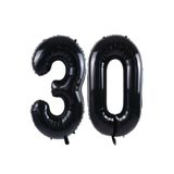 Parti Station Siyah Folyo Rakam 30 Yaş Balon 80cm PSSİYAH