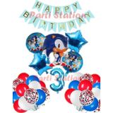 Parti Station Sonic Tilki Konsept 3 Yaş Balon Set Sonic Doğum Günü Lacivert Balon Set