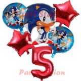 Parti Station Sonic Tilki Konsept 5 Yaş Balon Set Sonic Doğum Günü Balon Set
