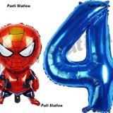 Parti Station Spiderman 4 Yaş Balon Ve Lacivert Rakam Balon Doğum Günü Parti Set Örümcek Adam Balon Set