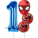 Parti Station Spiderman Örümcek Adam Konsept 1 Yaş Doğum Günü Balon Set Spiderman Parti Balonları Spiderman Tema