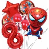 Parti Station Spiderman Örümcek Adam Konsept Yaş Balon Konsept Doğum Günü Set Yaş Balon Set - Çok Renkli - 8