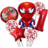 Parti Station Spiderman Örümcek Adam Rakam Konsept Yaş Balon Doğum Günü Set Yaş Balon Set - Çok Renkli - 1