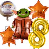 Parti Station Star Wars Yoda 8 Yaş Balon Set Yıldız Savaşları Yoda Konsept Doğum Günü Balon Set
