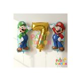 Parti Station Super Mario & Luigi 7 Yaş Gold Rakam Balon Seti