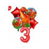Parti Station T-Rex Dinozor Temalı 3 Yaş Balon Seti Doğum Günü Dekorasyonu PSKDINAZORBS