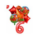 Parti Station T-Rex Dinozor Temalı 6 Yaş Balon Seti Doğum Günü Dekorasyonu PSKDINAZORBS