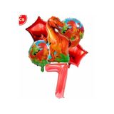 Parti Station T-Rex Dinozor Temalı 7 Yaş Balon Seti Doğum Günü Dekorasyonu PSKDINAZORBS