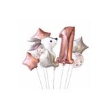 Parti Station Tavşan Yıldızlı 1 Yaş Doğum Günü Balon Set PSTAVSANYAS