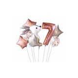 Parti Station Tavşan Yıldızlı 7 Yaş Doğum Günü Balon Set PSTAVSANYAS