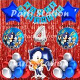 Parti Station Tilki Sonic Balon Set 4 Yaş Tilki Sonic Konsept Doğum Günü Parti Gümüş Renk Rakam Balon Set