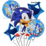 Parti Station Tilki Sonic Boom Yıldız Balonlu Konsept Doğum Günü Parti Balon Set Sonic Balon Set