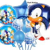 Parti Station Tilki Sonic Boom Yıldız Balonlu Konsept Doğum Günü Parti Balon Set Sonic Boom Balon Set