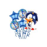 Parti Station Tilki Sonic Boom Yıldız Balonlu Konsept Doğum Günü Parti Balon Set Sonic Tema Parti Balon Set
