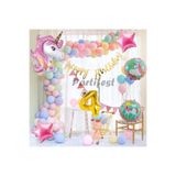 Parti Station Unicorn 4 Yaş Doğum Günü Balon Set PSUNCORNSET