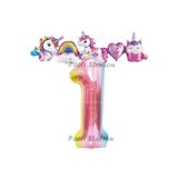 Parti Station Unicorn Gökkuşağı 1 Yaş Doğum Günü Balon Set PS-UNI-R