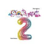 Parti Station Unicorn Gökkuşağı 2 Yaş Doğum Günü Balon Set PS-UNI-R