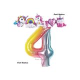 Parti Station Unicorn Gökkuşağı 4 Yaş Doğum Günü Balon Set PS-UNI-R
