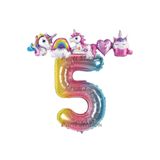 Parti Station Unicorn Gökkuşağı 5 Yaş Doğum Günü Balon Set PS-UNI-R