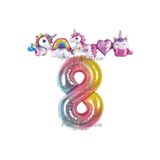 Parti Station Unicorn Gökkuşağı 8 Yaş Doğum Günü Balon Set PS-UNI-R