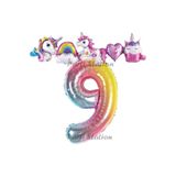 Parti Station Unicorn Gökkuşağı 9 Yaş Doğum Günü Balon Set PS-UNI-R