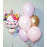 Parti Station Unicorn Kedi Konsept Balon Set Sevimli Unicorn Kedi Balon Buketi Owl Doğum Günü Balon Set