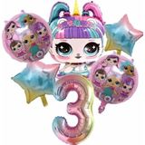 Parti Station Unicorn Lol Bebek Konsept 3 Yaş Balon Doğum Günü Set Yaş Balon Set
