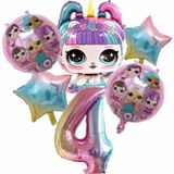 Parti Station Unicorn Lol Bebek Konsept 4 Yaş Balon Doğum Günü Set Yaş Balon Set