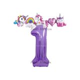 Parti Station Unicorn Mor Lila 1 Yaş Doğum Günü Balon Set PS-UNI-M