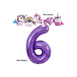 Parti Station Unicorn Mor Lila 6 Yaş Doğum Günü Balon Set PS-UNI-M